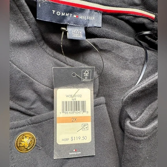 Tommy Hilfiger Plus Size Military Band Women's Navy Double-Breasted Jacket - Picture 4 of 4